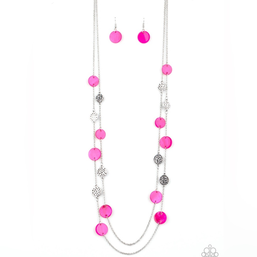 Ocean Soul Pink Necklace and Earrings Set
